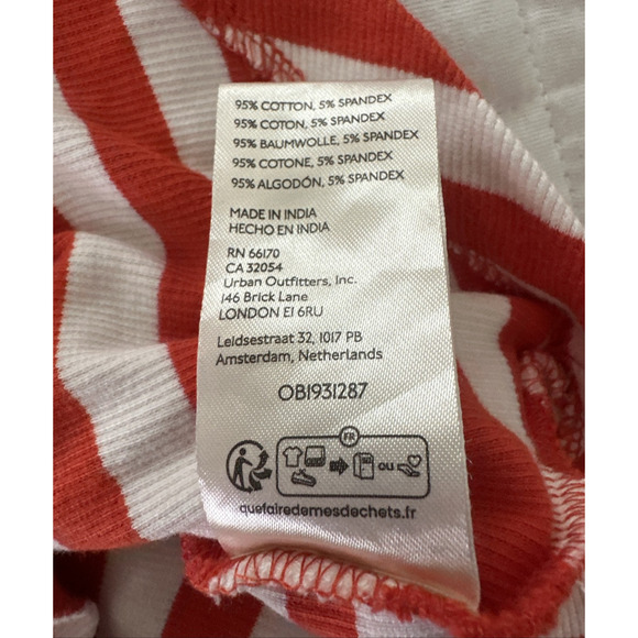 MAEVE ANTHROPOLOGIE Womens Top XXS Front Zip Scoop Neck Orange Striped Preppy - Picture 6 of 12